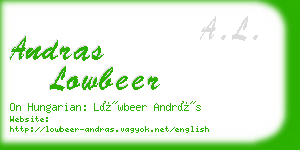 andras lowbeer business card